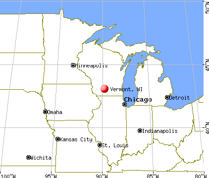 Vermont, Wisconsin map