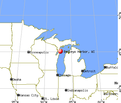 Baileys Harbor, Wisconsin map