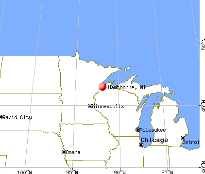 Hawthorne, Wisconsin map