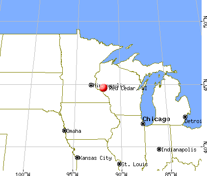 Red Cedar, Wisconsin map
