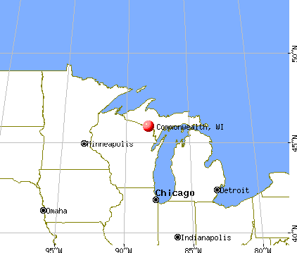 Commonwealth, Wisconsin map
