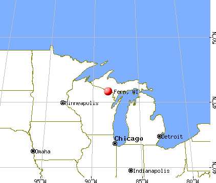 Fern, Wisconsin map