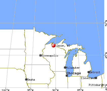 Saxon, Wisconsin map