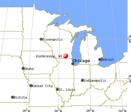 Koshkonong, Wisconsin map