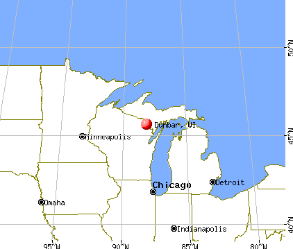 Dunbar, Wisconsin map