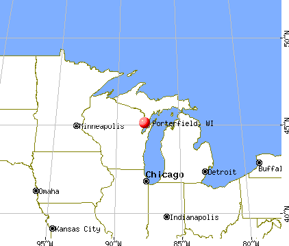 Porterfield, Wisconsin map