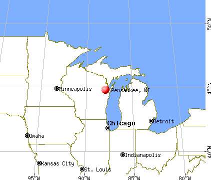 Pensaukee, Wisconsin map