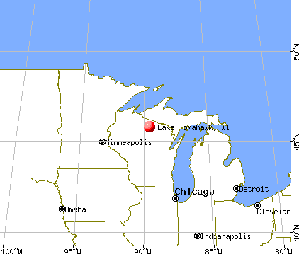 Lake Tomahawk, Wisconsin map