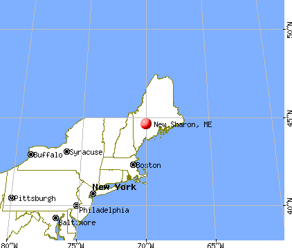New Sharon, Maine map