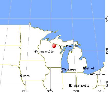 Sugar Camp, Wisconsin map