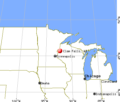 Clam Falls, Wisconsin map