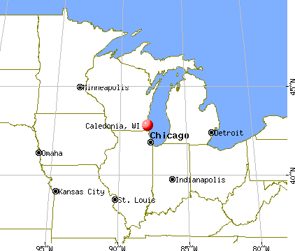 Caledonia, Wisconsin map