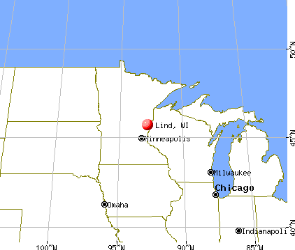 Lind, Wisconsin map