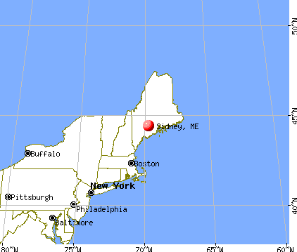 Sidney, Maine map