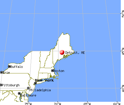 Detroit, Maine map