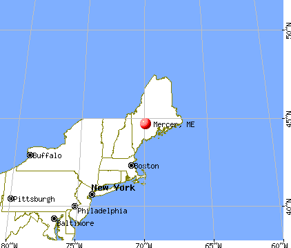 Mercer, Maine map