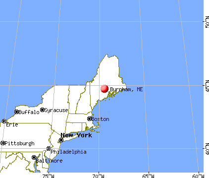Burnham, Maine map