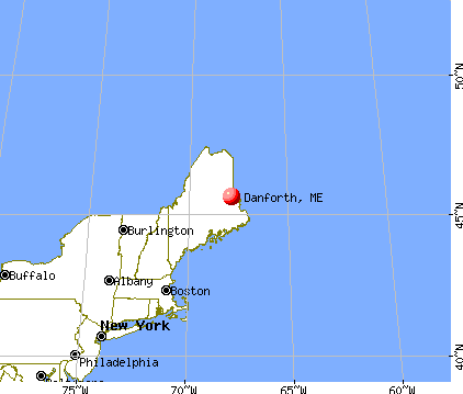 Danforth, Maine map