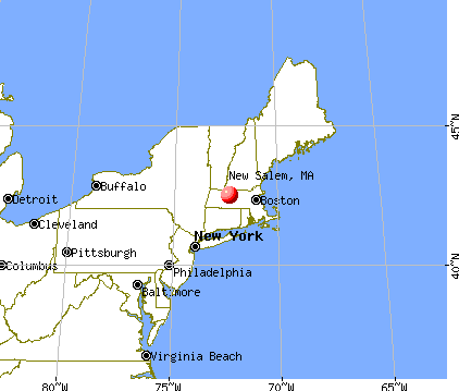 New Salem, Massachusetts map