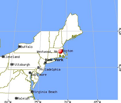 Westwood, Massachusetts map