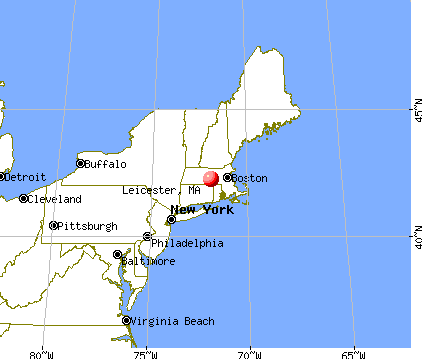 Leicester, Massachusetts map