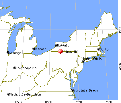 Alma, New York map