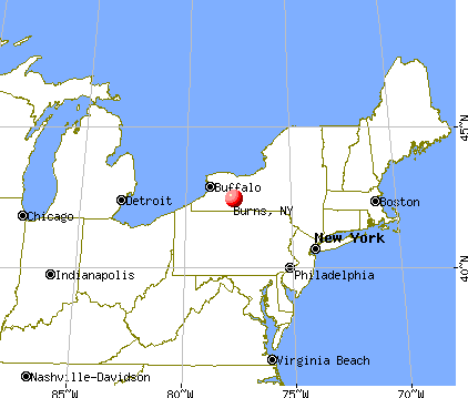 Burns, New York map
