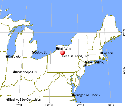 West Almond, New York map