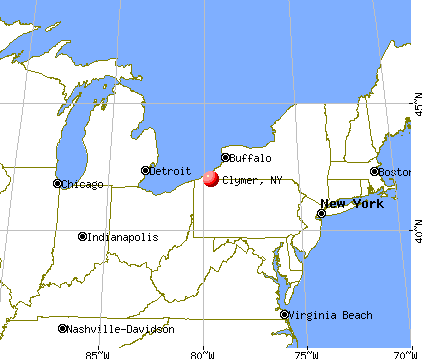 Clymer, New York map
