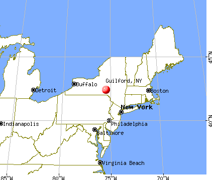 Guilford, New York map
