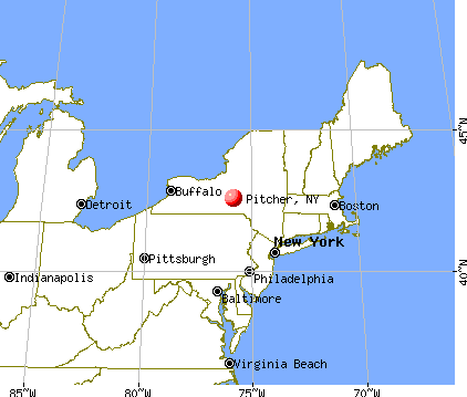 Pitcher, New York map