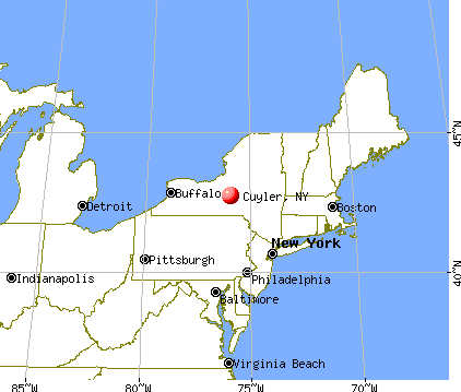 Cuyler, New York map