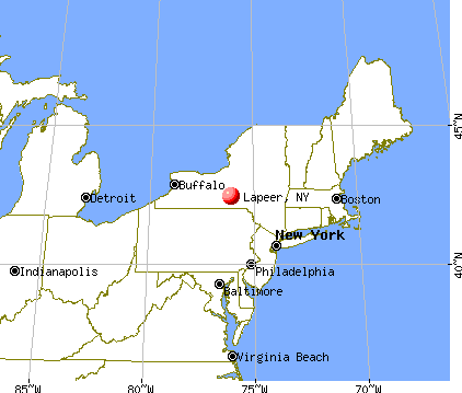 Lapeer, New York map