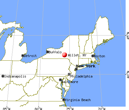 Willet, New York map