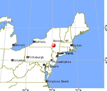 Bovina, New York map