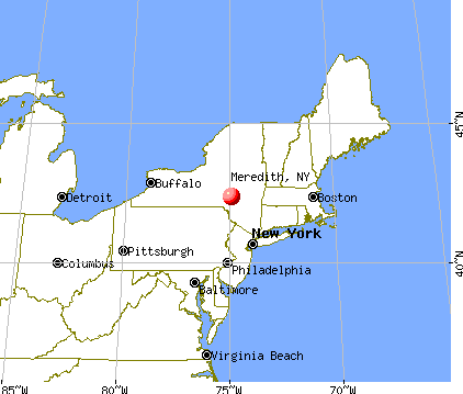 Meredith, New York map