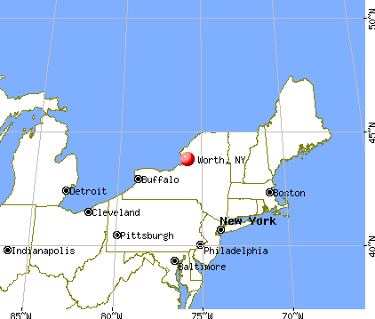 Worth, New York map