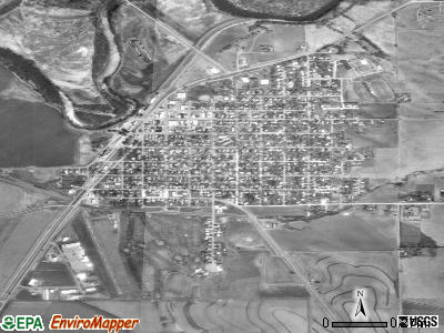 Akron satellite photo by USGS
