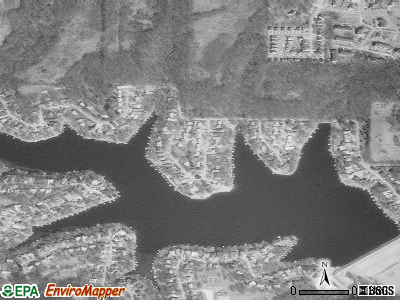 Lake Waukomis satellite photo by USGS