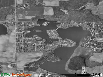 Lake Shangrila satellite photo by USGS