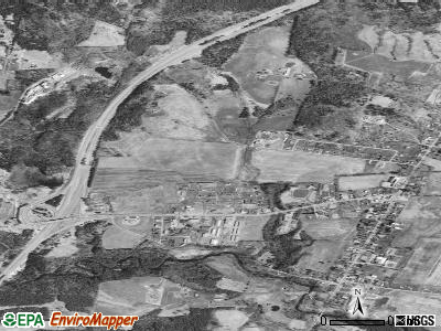 Derby Center satellite photo by USGS