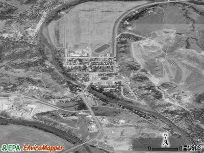 Hulett satellite photo by USGS