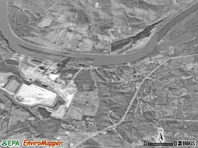 Cumberland City satellite photo by USGS
