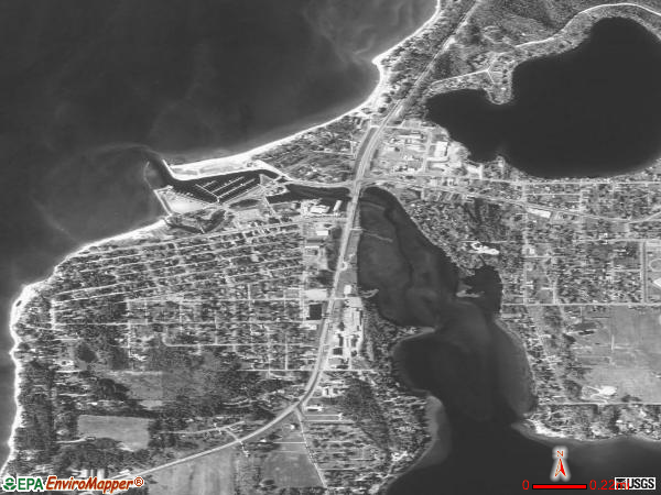 Elk Rapids satellite photo by USGS 