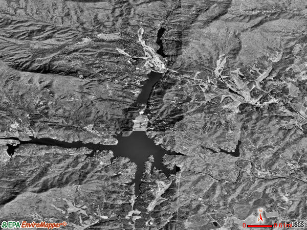 Lake Lure satellite photo by USGS 