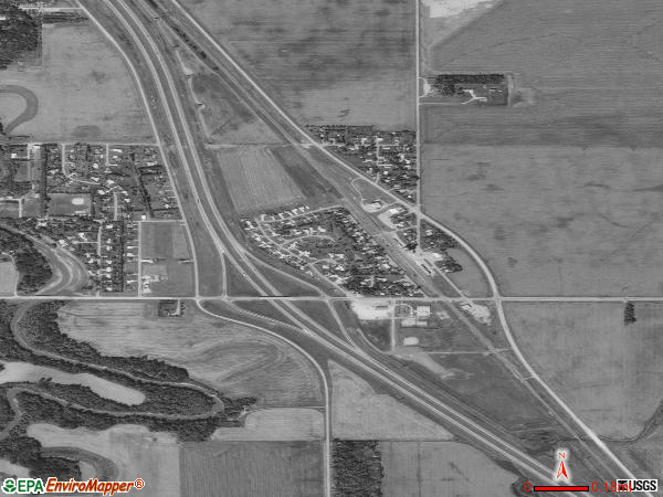 Harwood satellite photo by USGS 