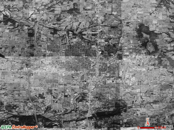 Springdale satellite photo by USGS 