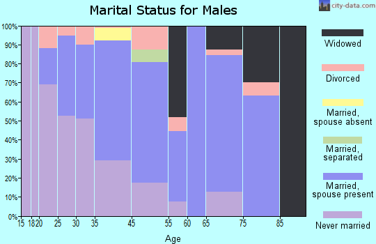 Millers Falls marital status for males