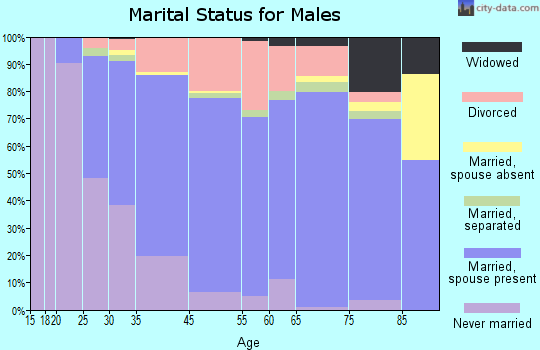 North Attleborough Center marital status for males