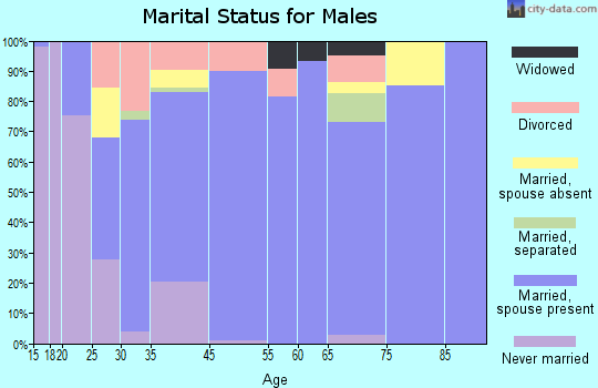 St. Johns marital status for males